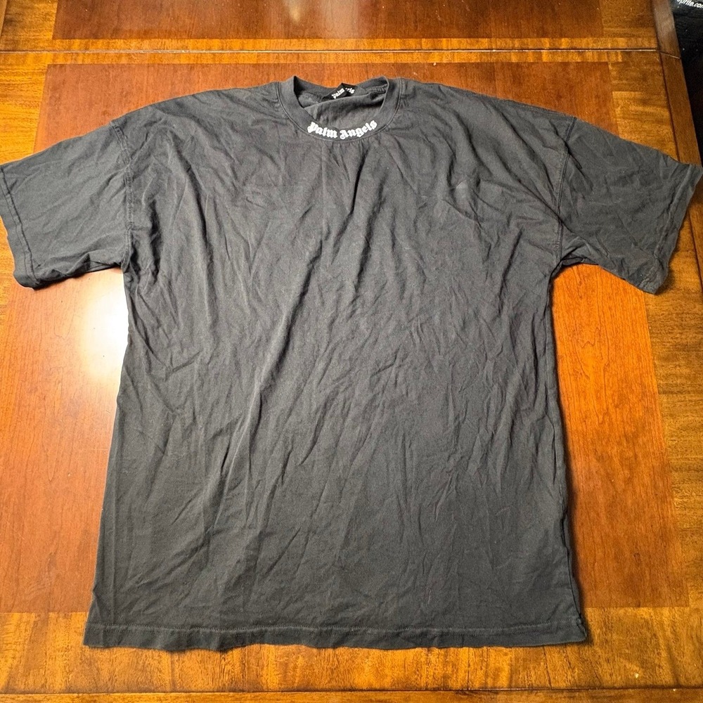 Palm Angels Gothic Logo Oversized T-Shirt Black Size XL